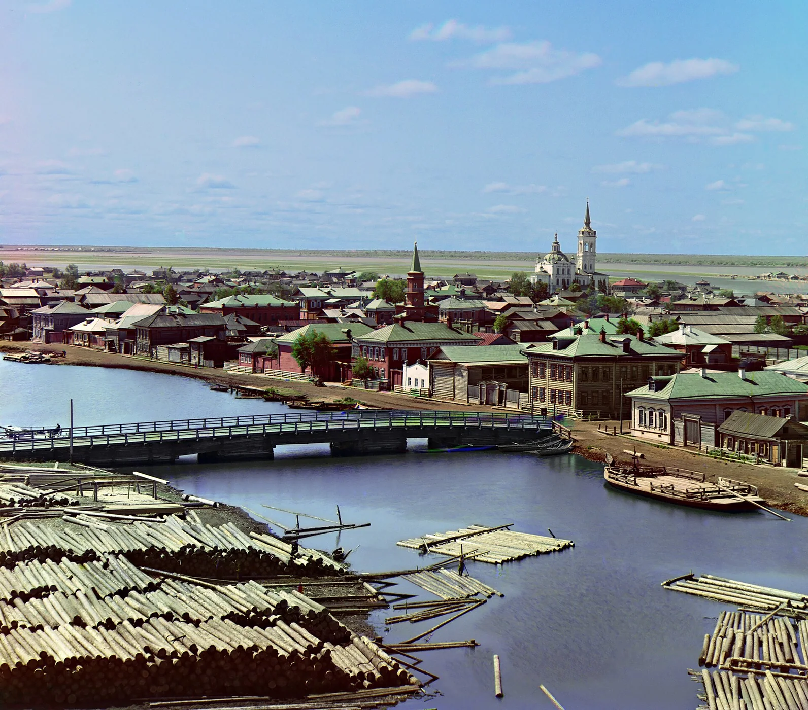 Тобол и Тобольск. Историческая фотография С. М. Прокудина-Горского