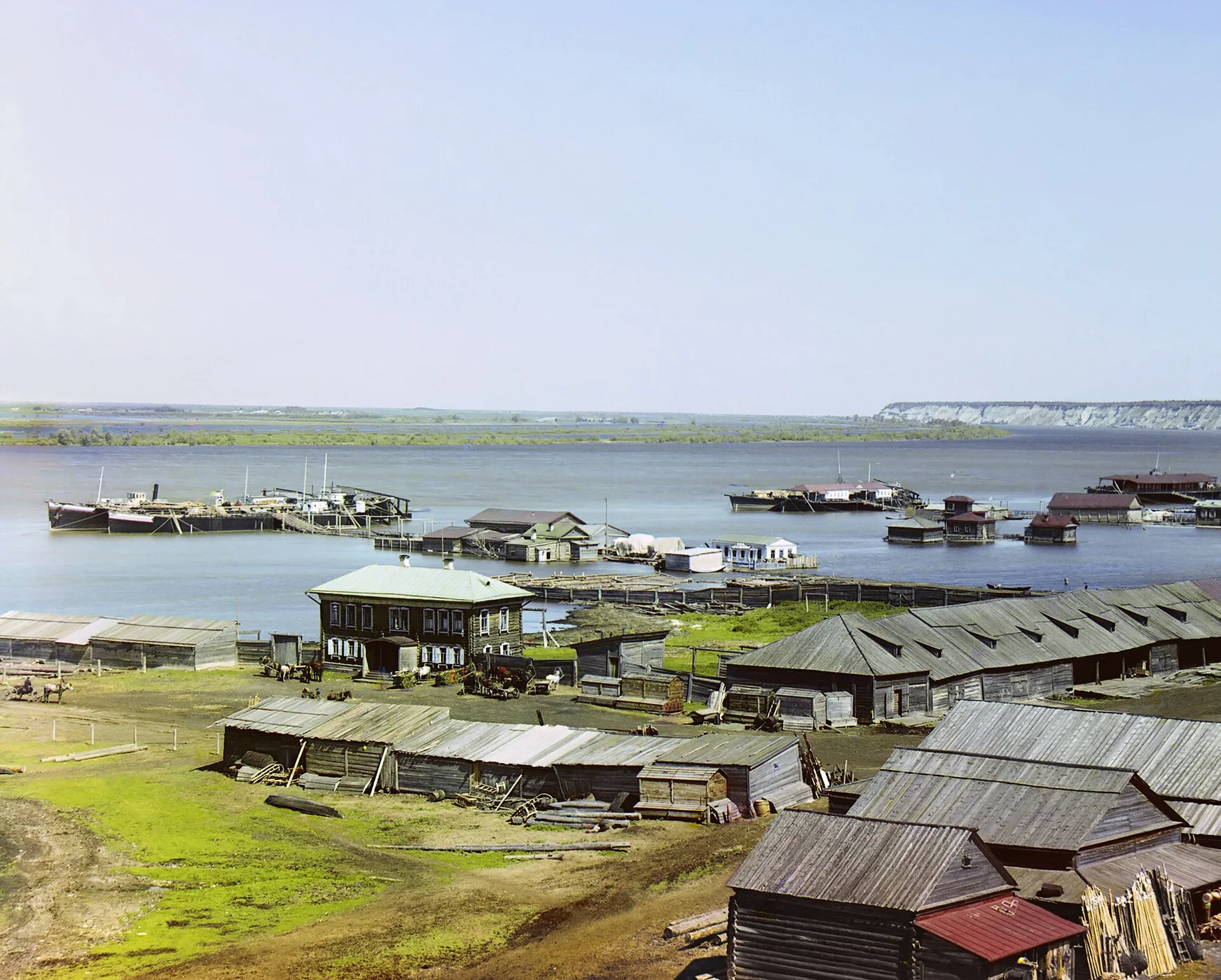 Слияние Иртыша и Тобола. 1912 год. Фото С. М. Прокудина-Горского